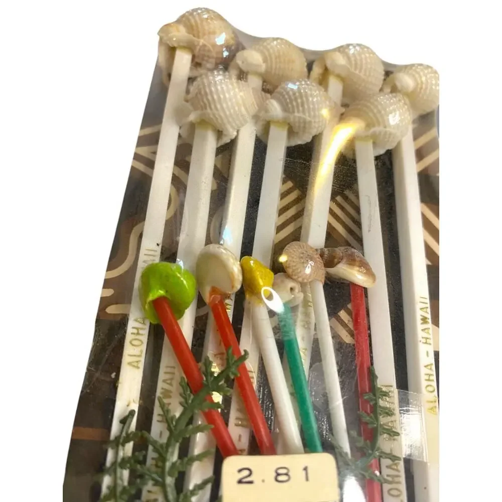 Vintage New Souvenir Swizzle Sticks Hawaii Aloha Tiki Bar Decor